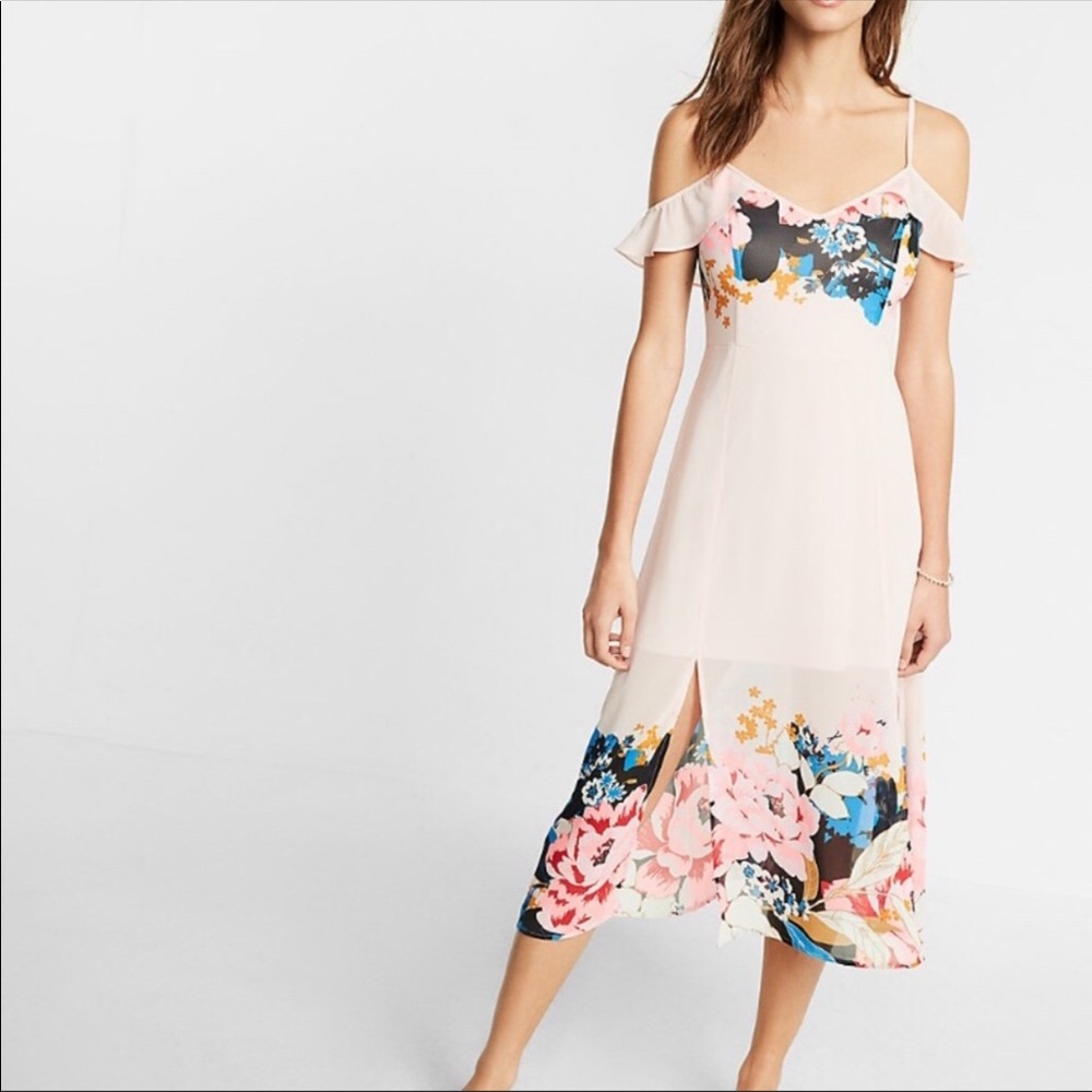 Express Off The Shoulder Floral Dress
